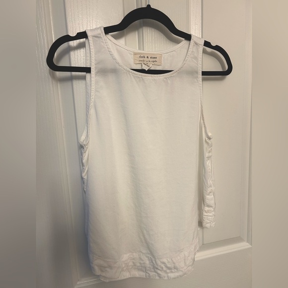 Anthropologie Cloth & Stone White Sleeveless Blouse with Buttons Size Small - Picture 1 of 7